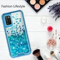 thumbnail image 7 of Samsung Galaxy S21 Ultra Case Hard Clear Glitter Sparkle Flowing Liquid Heavy Duty Shockproof Three Layer Protective Bling Cases for Samsung Galaxy S21 Ultra 5g Case - Teal, 7 of 7