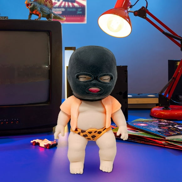 Masked Doll Desktop Decompression Toy Masked Doll Set Sand TPR Pinch Squeezable Toys Soft Squeezing Pressure Reducing Toys
