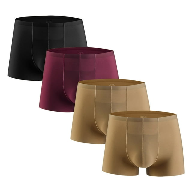Dagugfen Mens Boxers 4pc Seamless Boxers Briefs Breathable Comfy Lightweight Support Running Sports Underwear