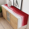 thumbnail image 4 of Red Ombre Waves Table Runner 70 Inches Long Farmhouse Dress Scarves, Abstract Art Gradient Modern Dining Tablerunner for Coffee Table/Kitchen Island/Party Décor, 13" x 70", 4 of 8