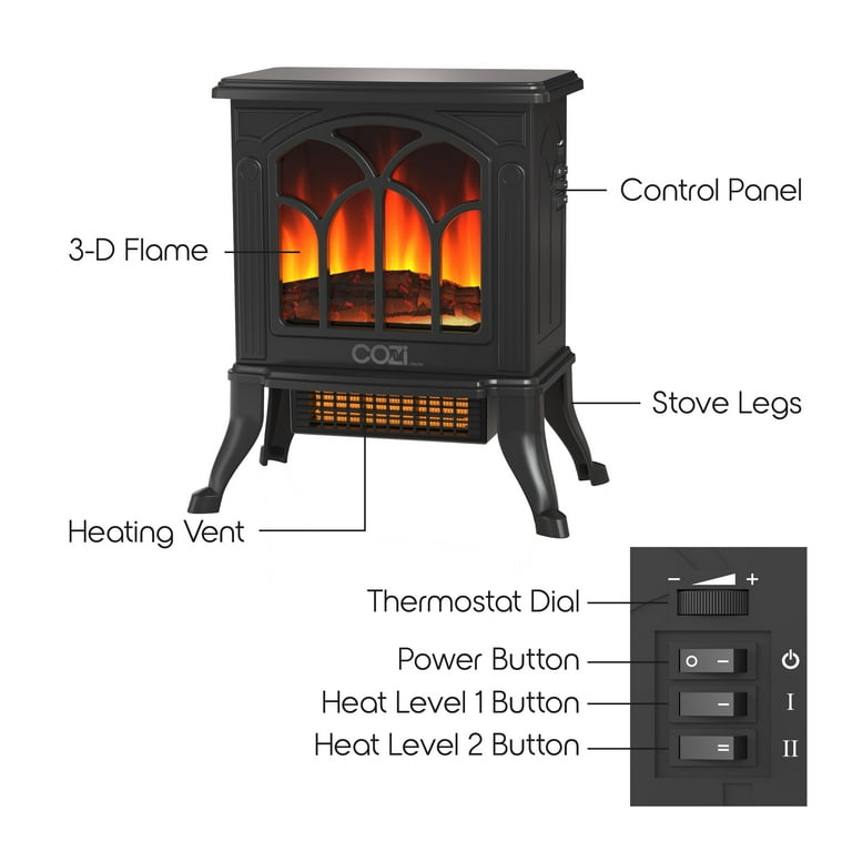 Cozi Stove Heater with Life-like Flame, 18in. - Walmart.com