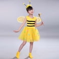 thumbnail image 4 of JAJAHO Girls Bee Animals Dress Up Outfits Short Sleeve Tutu Mini Dress With Hat Wings Socks Magic Wand 5PCS Set For Kids 1-10 Years Trendy Outfit, 4 of 6