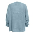 thumbnail image 7 of Lisingtool Cardigan Sweaters for Women Solid Casual Crochet Cardigan Button Sweater Kimono Boho Oversized Cardigan Coat Womens Long Sleeve Tops Light Blue, 7 of 7