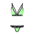 thumbnail image 3 of Pntutb Womens Plus Size Clearance Women Lingerie Corset Free Wire Racy Muslin Sleepwear Underwear Tops+Briefs Green M, 3 of 6