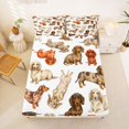 thumbnail image 5 of Homewish Funny Dachshund Queen Sheets,Cartoon Pet Dog Queen Sheet Sets,White,4-Piece,1 Flat Sheet, 1 Fitted Sheet and 2 Pillowcases, 5 of 6