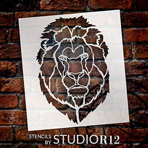 lion portrait stencil by studior12 zoo animals diy creativity fun