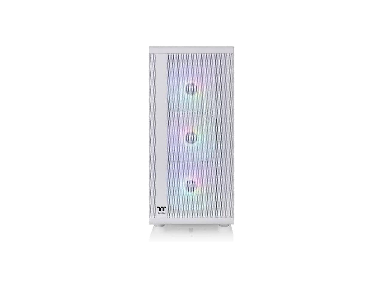 Thermaltake S200 Plus TG ARGB Snow ATX Tempered Glass Mid Tower Gaming Computer Chassis with 120mm ARGB Lite Front Fan Pre-Installed CA-1X2-00M6WN-01