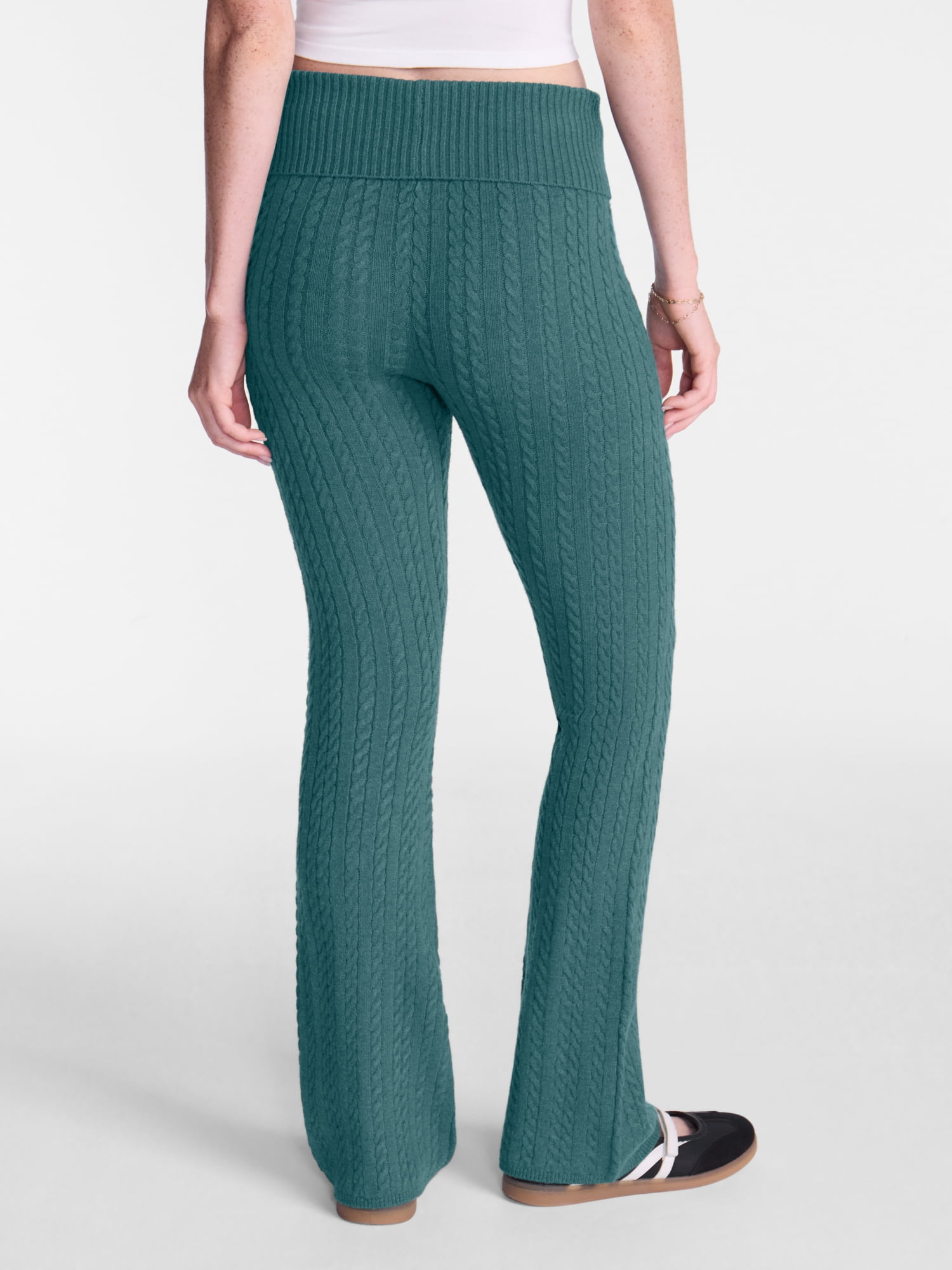 No Boundaries Cable Knit Sweater Pants, 33'' Inseam, Women's XXS-XXL