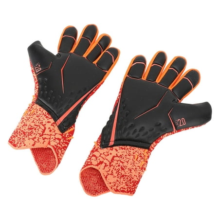 YAHHU Soccer Goalkeeper Gloves for Kids and Adults, Nylon Polyurethane Latex Material, Breathable Strong Grip Goalie Gloves, Training Competition, Orange Size 7 (11.02 inches / 28 cm)