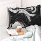 thumbnail image 4 of Balery Fluid Black White Paint Swirls Funda de Cojín Estampada, Regalos para Mujeres, Regalos de Amor para Ella, Regalos para Novia o Esposa, Funda de Almohada-14"x20", 4 of 6