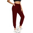 thumbnail image 4 of Sngxgn Women Casual Solid Drawstring Elastic Waist Long Straight Pants(Red,XL), 4 of 7