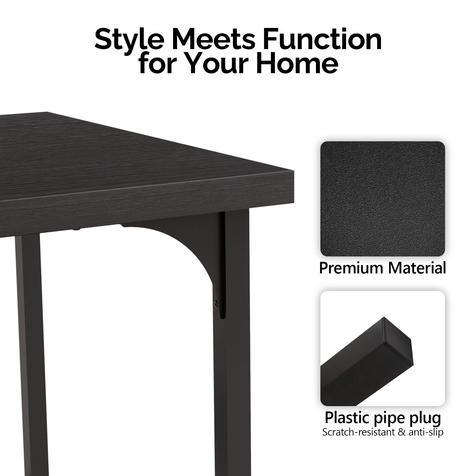 Ktaxon 70.8" Dining Table for 6~8, Farmhouse Kitchen Table Large Rectangle Dinner Table for Home, Dining Room, Kitchen, Black