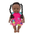 thumbnail image 1 of Muñeca bebé negra de 30 cm, realista, con pelo de mohair rizado | Cuerpo de algodón suave y uñas pintadas a mano | Accesorio de fotografía y coleccionable, 1 of 1