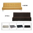 thumbnail image 5 of Dowbom Armless Futon Slipcover with Skirt,Stretch Foldable Sofa Bed Protector Dust-Proof Washable Soft Spandex Without Armrests Futon Cover for Living Room Bedroom-S(120-150cm)-dark brown, 5 of 7
