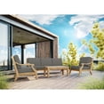 thumbnail image 4 of Adrien 4-Piece Teak Outdoor Patio Deep Seating Set with Charcoal Cushions, 4 of 9