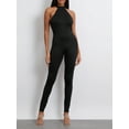 thumbnail image 6 of Women Jumpsuit, Sleeveless Halterneck Backless Solid Slim Long Romper Party Clubwear, 6 of 10