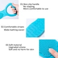 thumbnail image 3 of Silicone Bath Towel Belt Body Washing Pad Back Scrubber Massage Brush Dual Sided Shower Clean Tools,BPA Free(2 Pack,Blue+Purple), 3 of 5