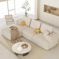 thumbnail image 3 of NBLDGT 106\" Modular Sectional Sofa with Right Chaise, Corduroy L-Shaped Couch with Deep Seat, Convertible Upholstered Couches for Living Room, Apartment, Bedroom, Beige, 3 of 10