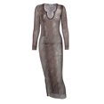 thumbnail image 1 of xiaxaixu Women Close-fitting Dress, Gradient Color U-shaped Neckline One-piece, 1 of 8