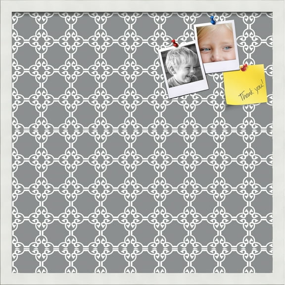 PinPix ArtToFrames 20x20 Custom Cork Bulletin Board Poster Board Has a Fabric Style Canvas Finish, Framed in Satin White Frame (PinPix-231)