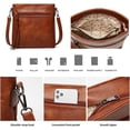 thumbnail image 5 of CoCopeanut Hobo Tote Bag for Women Fashion Handbag Faux Leather Shoulder Bag Zipper Closure Crossbody Bag Tassel Purse Set 3pcs, 5 of 7