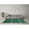 thumbnail image 3 of Ahgly Company Indoor Square Abstract Turquoise Blue Modern Area Rugs, 7' Square, 3 of 4