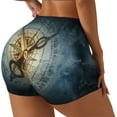 thumbnail image 1 of Balery Vintage Compass Pantalones cortos de entrenamiento estampados para mujer, sin costuras, ajustados, para gimnasio, yoga, correr, deportes, ejercicio activo, fitness.-Medium, 1 of 8