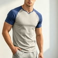 thumbnail image 5 of DagobertNiko Mens T-Shirts V-Neck Color Block Slim Fitted Breathable Quick Dry High Elastic Sports Summer Top for Gym, 5 of 6