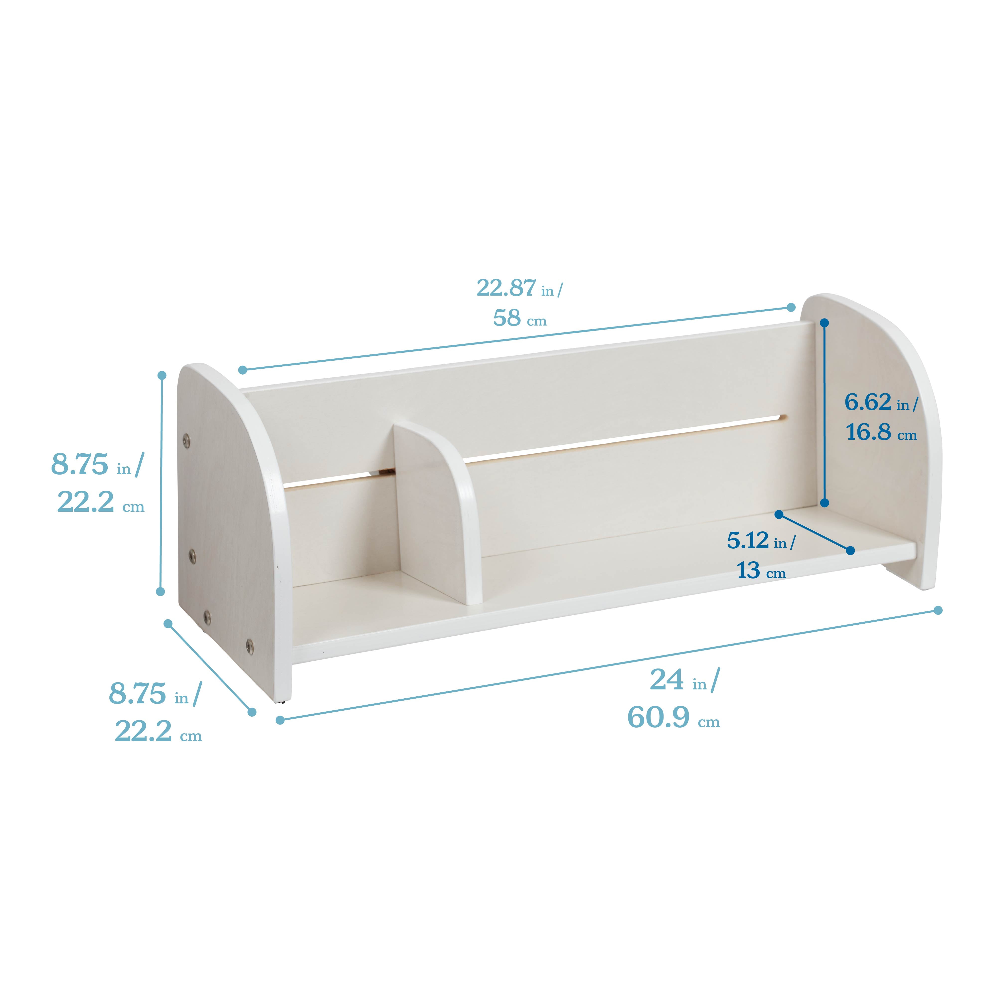 ECR4Kids Adjustable Forward-Facing Tabletop Book Display, Children's Furniture, White Wash