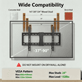 thumbnail image 4 of USX MOUNT TV Wall Mount for 37-90 Inch TVs, Low Profile TV Mount Max VESA 600x400mm up to 132lbs, 4 of 9