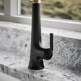 thumbnail image 6 of KOHLER 23765-BMB Tone Semi Professional Kitchen Faucet, Matte Black Moderne Brass, 6 of 9