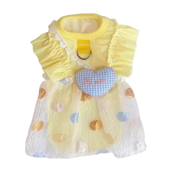 Pet Clothes Polka Dot Mesh Suspender Skirt Breathable Thin Dress Small Dog Cat Doll XS