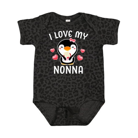 

Inktastic I Love My Nonna with Cute Penguin and Hearts Gift Baby Girl Bodysuit