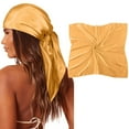 thumbnail image 2 of HNMKIU Elegant Large Square Satin Head Scarf Silk Hair Bandana Wrap For Women Fashion Accessory Yellow,One Size, 2 of 8