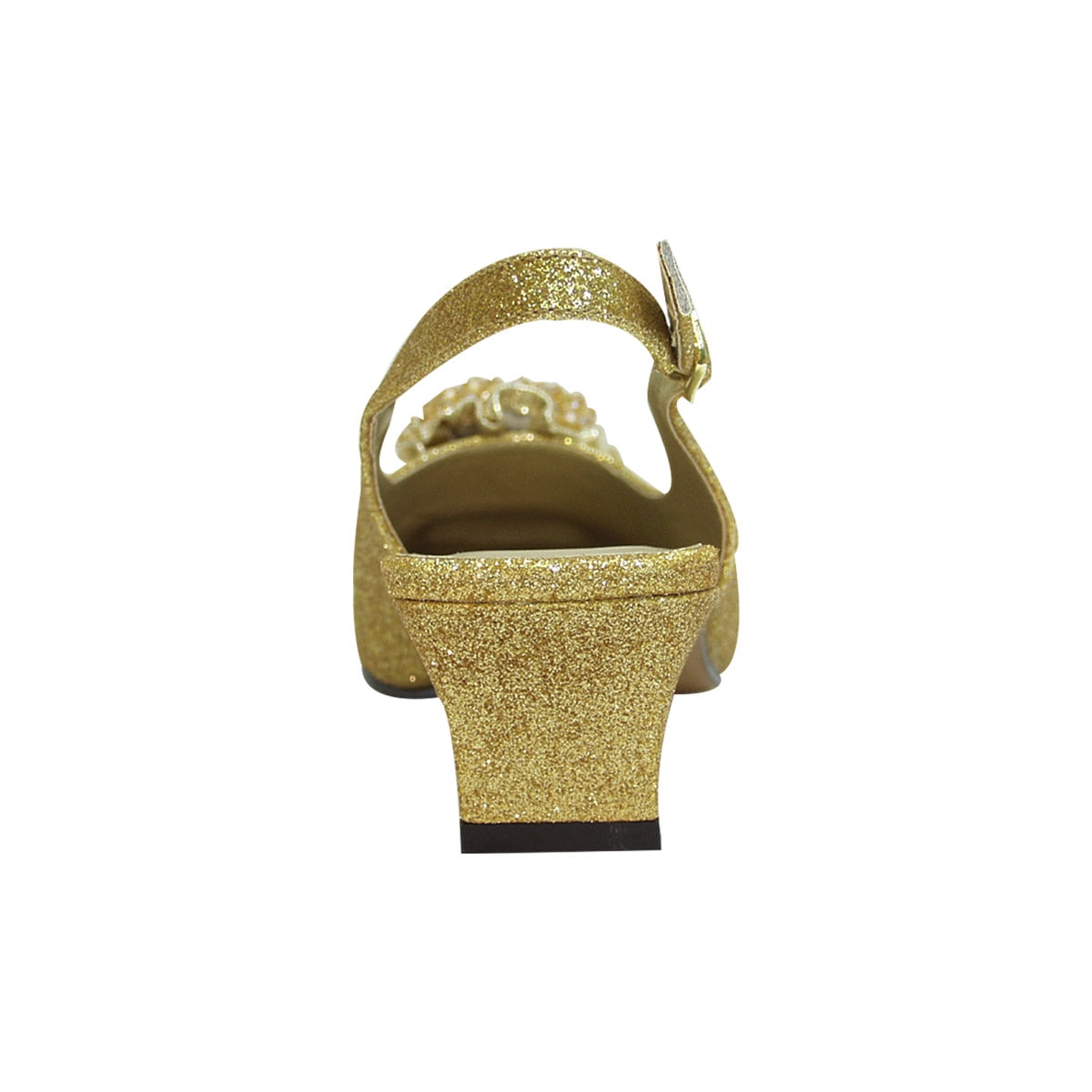 FLORAL Dara Women Extra Wide Width Flower Bow Glitter Slingback
