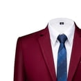 thumbnail image 5 of JUUYY Men's Suit Slim Fit 2 Button 2 Piece Suits Party formal Dress Solid Color Tuxedo Blazer Slid Color Jacket Pants Set Wine XXXL, 5 of 7
