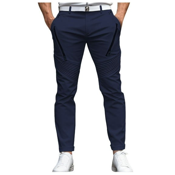 Fgnfyis Men Trousers Chinos Chino Pants Pocket Plain Comfort Breathable Outdoor Daily Going Out Blend Fashion Casual Pant Cargo Pants for Men Blue XXL