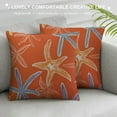 thumbnail image 3 of COMIO  Starfish Throw Pillow Covers Coastal Decoration for The Home Decorative Cushion Case Motif Pillowcase for Couch Sofa Square Orange, 3 of 5