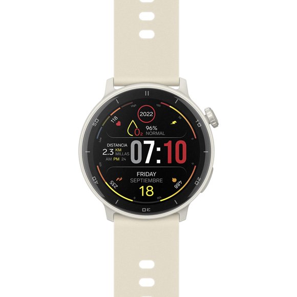 Smart Watch Bluetooth Touch AMOLED con función GPS, 1.4", 3 ATM, 22 mm color beige