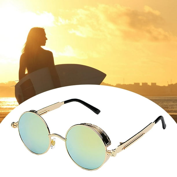 de Sol de Moda para Mujer con Proteccion Montura Metalica Lentes Tintadas para Deportes Al Aire Libre Accesorios Oro dorado Soledad gafas de sol de mujer Walmart en linea