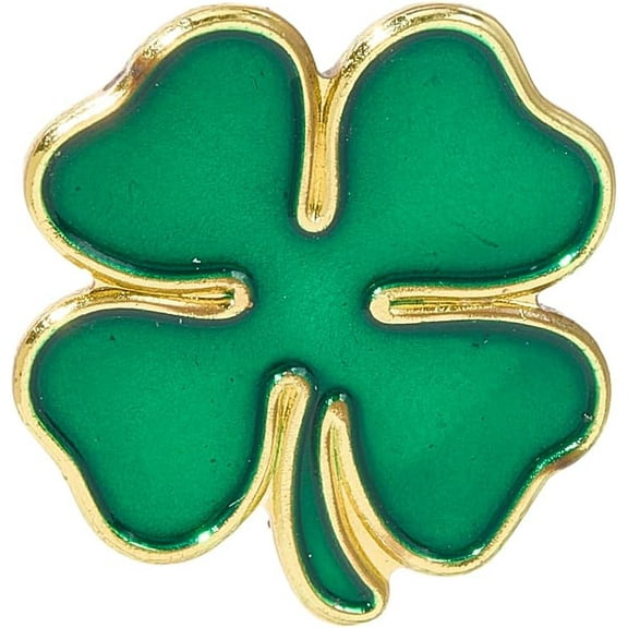 1 Box 20pcs St Patricks Day Pins Lucky Pins Good Luck Metal Enamel Clloy Green Irish Four-Leaf Clover Badge Lapel Pin Brooches Bulk For Woman Men Clothes Costume Decor Wedding Accessories Green DIY