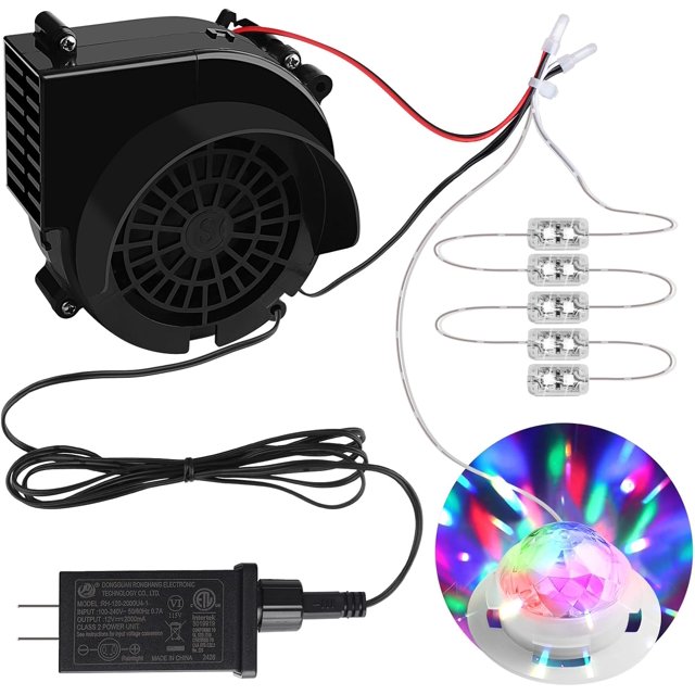 Replacement Air Blower for Inflatables .A Inflatable Air Fan Blower with Bright Colorful Projection Lamp LED Light &v/A Adapter for Halloween Christmas Inflatable Outdoor Decoratio