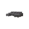 thumbnail image 6 of Devion Furniture Reversible Modular Sectional Fabric Sofa & Chaise With Two Ottoman-Dark Gray, 6 of 10