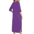 thumbnail image 7 of Fouhkni Womens Robes 3/4 Sleeve Full Zipper Housecoat Loose Casual Lightweight Bath Robes with Pockets, 7 of 7