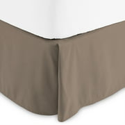 Bare Home Bed Skirt Double Brushed Premium Microfiber, 15-Inch Tailored Drop Pleated Dust Ruffle, 1800 Ultra-Soft, Shrink and