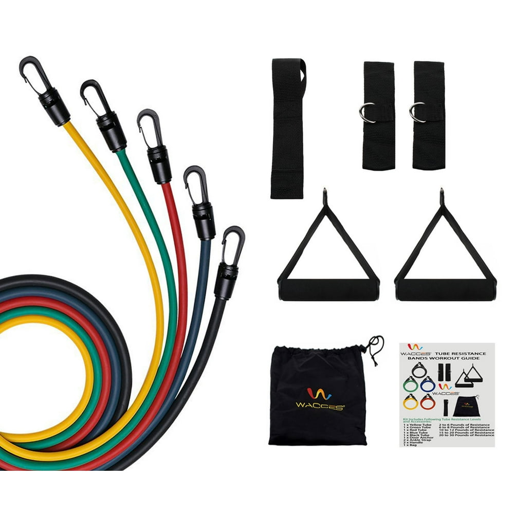 Wacces Resistance Band Set with Door Anchor, Ankle Strap, Exercise