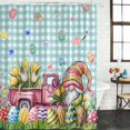 thumbnail image 2 of Spring Easter Gnomes Shower Curtain, Waterproof Shower Curtains for Bathroom, Truck Colorful Eggs Botanical Blue Plaid Washable Fabric Bathtub Curtain Set Bath Decor with 12 Hooks Extra Long 72"x96", 2 of 8