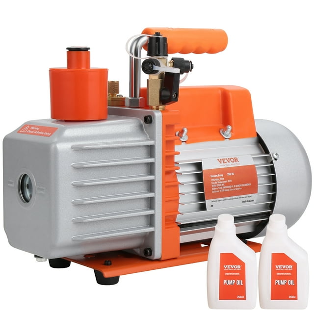 BENTISM 7CFM Vacuum Pump 370W 120V Air Conditioning Vacuum Pump 2 Stage Rotary Vane for wood