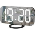 thumbnail image 1 of Digital Alarm Clock, 6" Large Mirror Surface LED Clocks with Dual USB Charger Ports, Auto/Custom Brightness,Easy Snooze Function, Alarm Clocks for Bedrooms Nightstand, 1 of 7