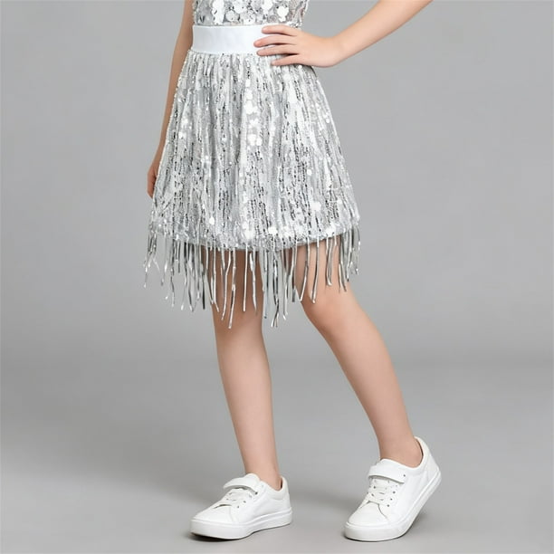 Cowsor Belly Skirt Sequins Belly Hip Scarf Tassel Fringe Wrap Skirt Rave Party Dance Performance Costume for Women